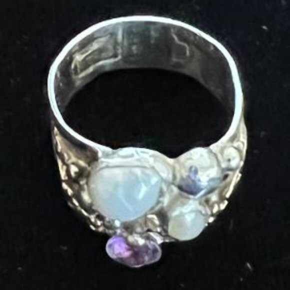 Handmade Sterling Silver Ring with 14KT Accents - Picture 4 of 6